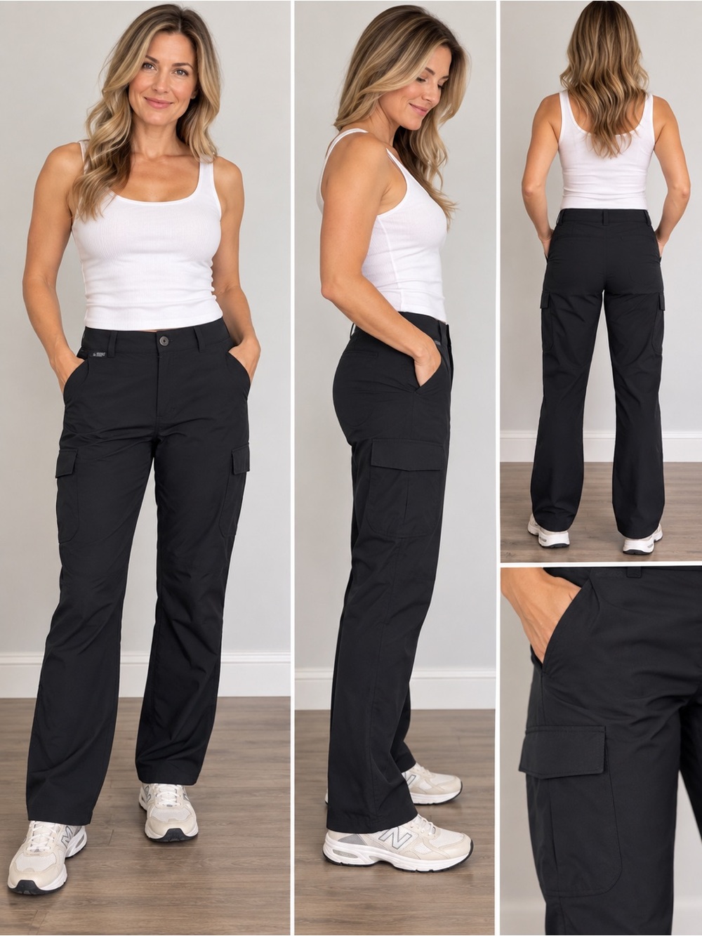 Eastern Mountain Sport Woman’s Size 6R Black Cargo Hiking Outdoor Pants